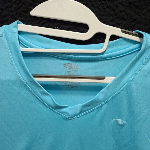 Athletic Works Womens T-Shirt Blue Size Medium Polyester Blend Stretch Pullover - Picture 8 of 12